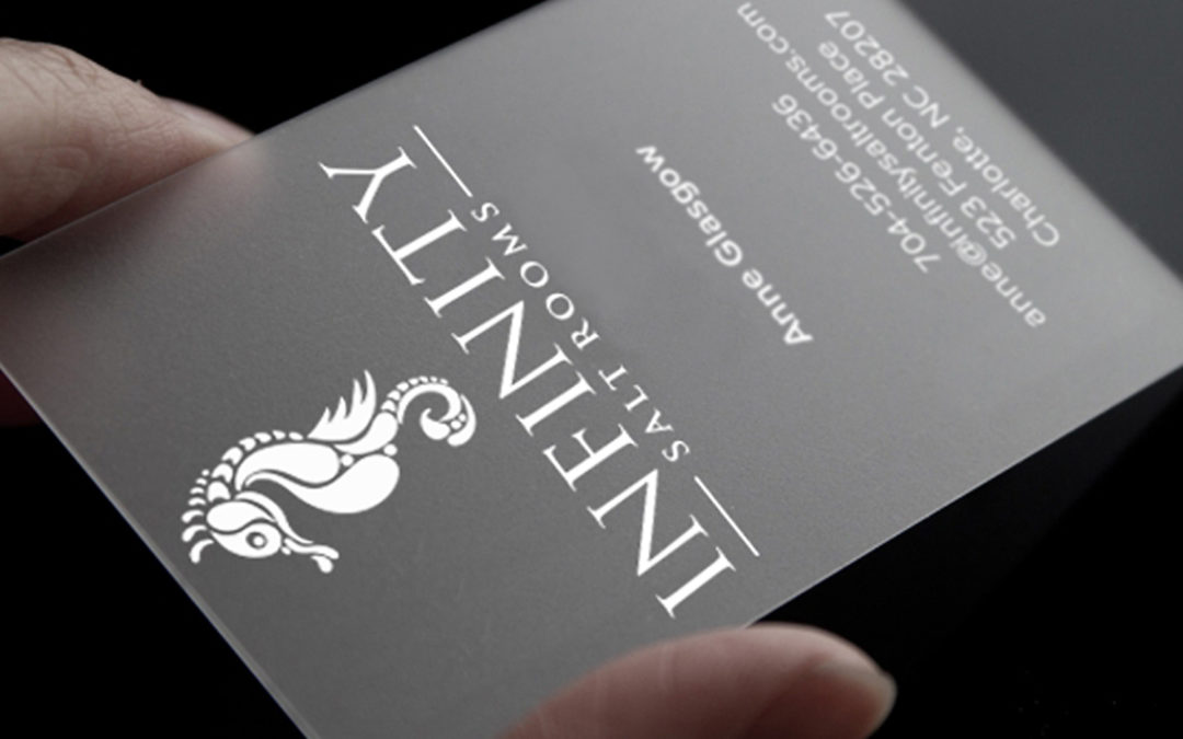 Infinity Salt Rooms Logo and Acrylic Business Card Design